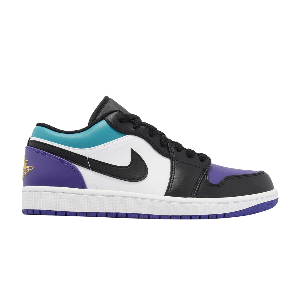 Nike Air Jordan 1 Low Aqua 男鞋黑紫藍休閒鞋AJ1 喬丹一代553558-154