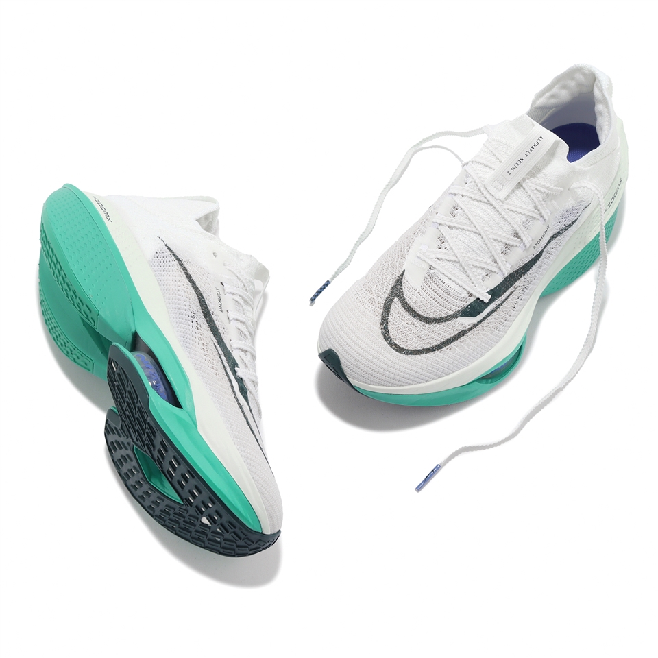 Nike 競速跑鞋Wmns Air Zoom Alphafly Next% 2 女鞋白綠針織運動鞋