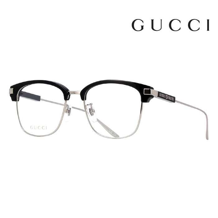 【Gucci】古馳光學鏡框GG1439OK 001 53mm 方形鏡框眉框眼鏡黑 