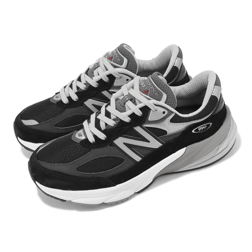 New Balance 休閒鞋990 V6 D 寬楦女鞋黑銀美製麂皮反光復古運動鞋