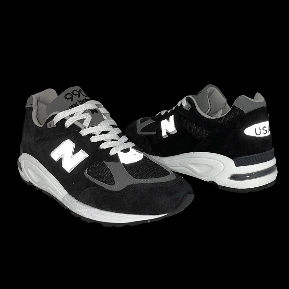 New Balance 休閒鞋990 V2 男鞋黑銀麂皮美製反光復古運動鞋