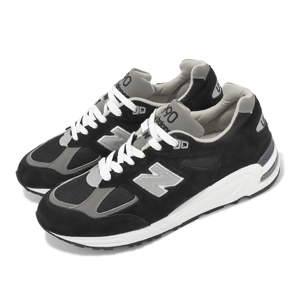 New Balance 休閒鞋990 V2 男鞋黑銀麂皮美製反光復古運動鞋NB 紐巴倫