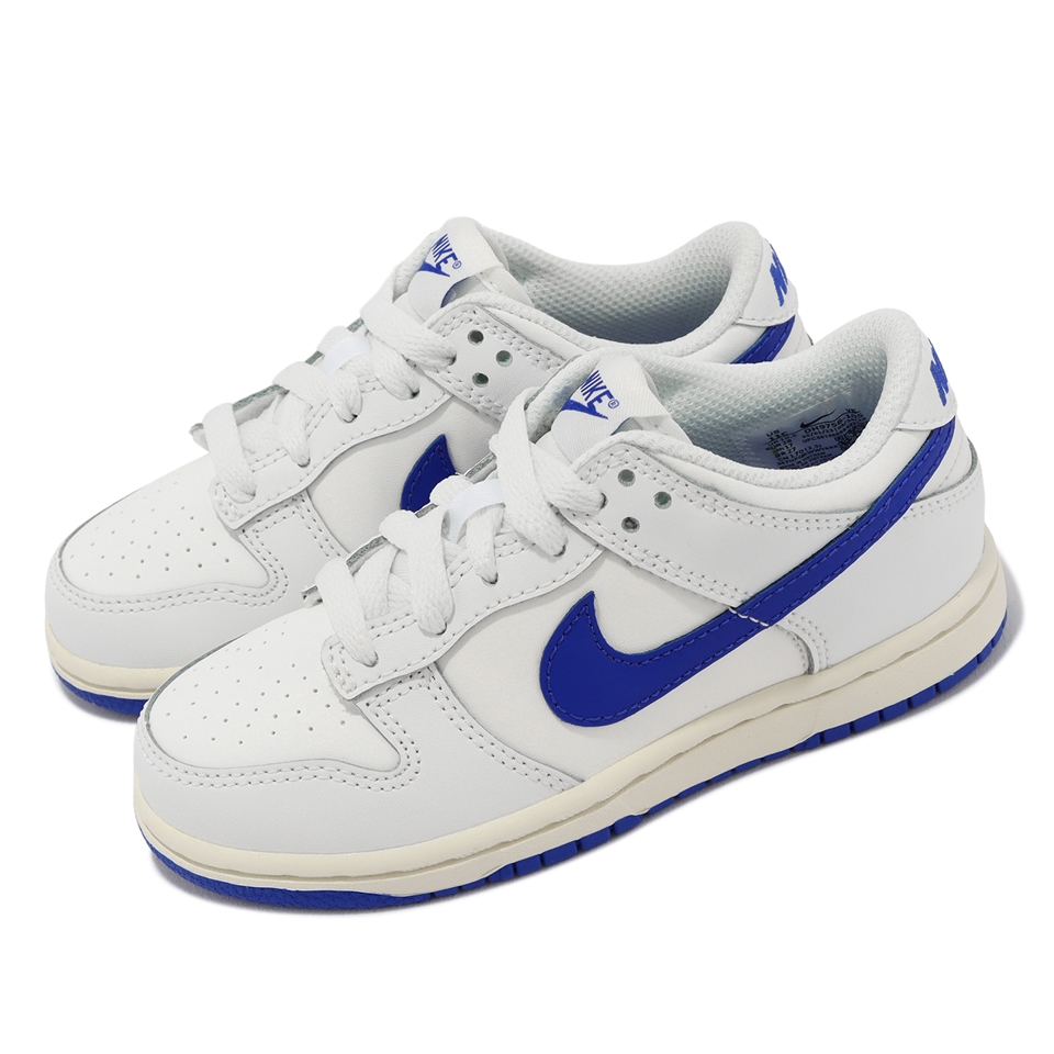 Nike 童鞋Dunk Low PS 中童白藍海鹽奶油皮革休閒鞋經典小朋友DH9756