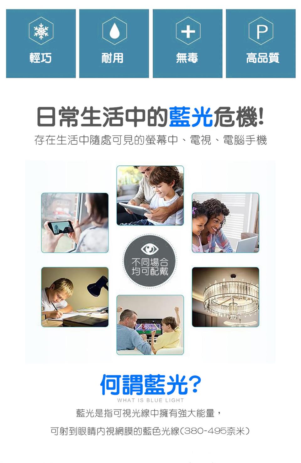 可射到眼睛内視網膜的藍色光線380495奈米