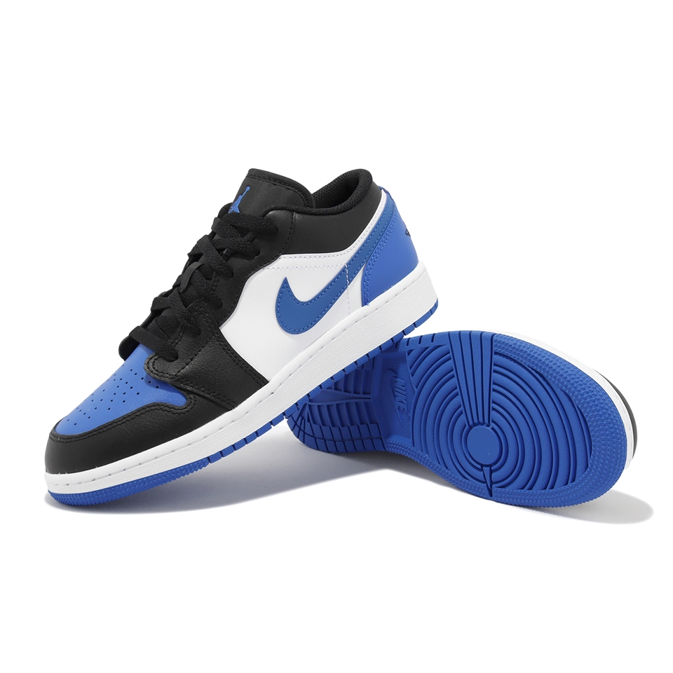 Nike Air Jordan 1 Low GS 大童女鞋黑白藍AJ1 Royal Blue 休閒鞋553560