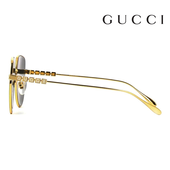 Gucci】古馳GG1435SA 001 58mm 大鏡面造型款太陽眼鏡不規則框墨鏡灰色 