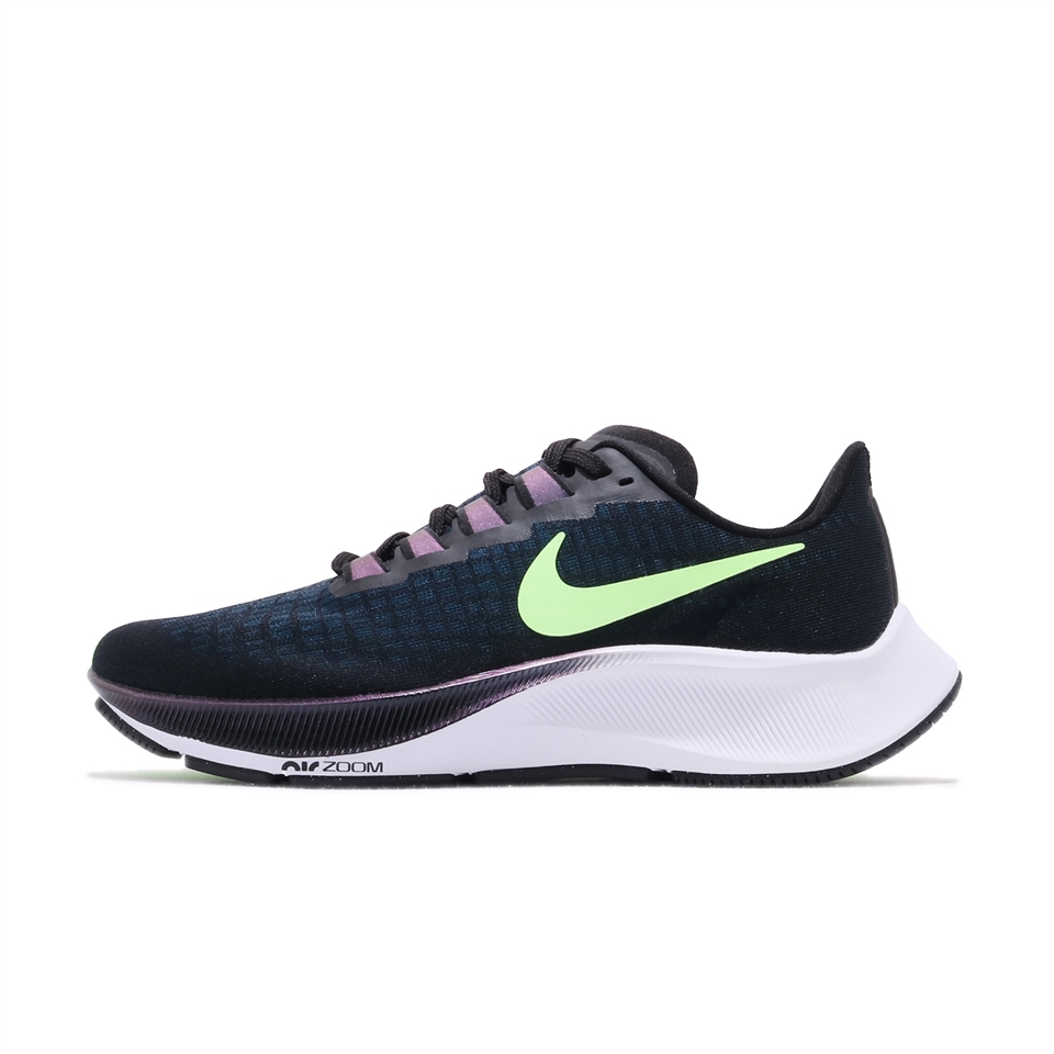 Nike 慢跑鞋Wmns Air Zoom Pegasus 37 黑綠女鞋小飛馬運動鞋