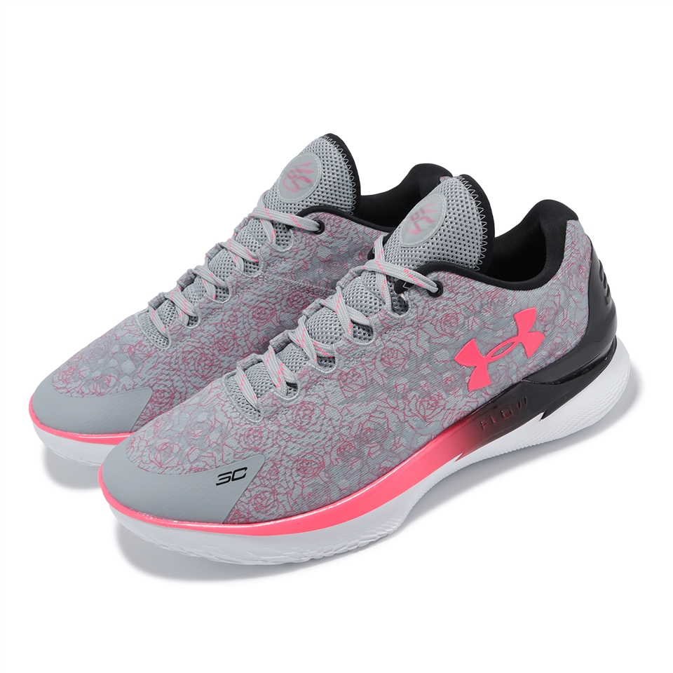 Under Armour 籃球鞋Curry 1 Low Flotro NM2 男鞋灰粉輕量Flow UA 運動