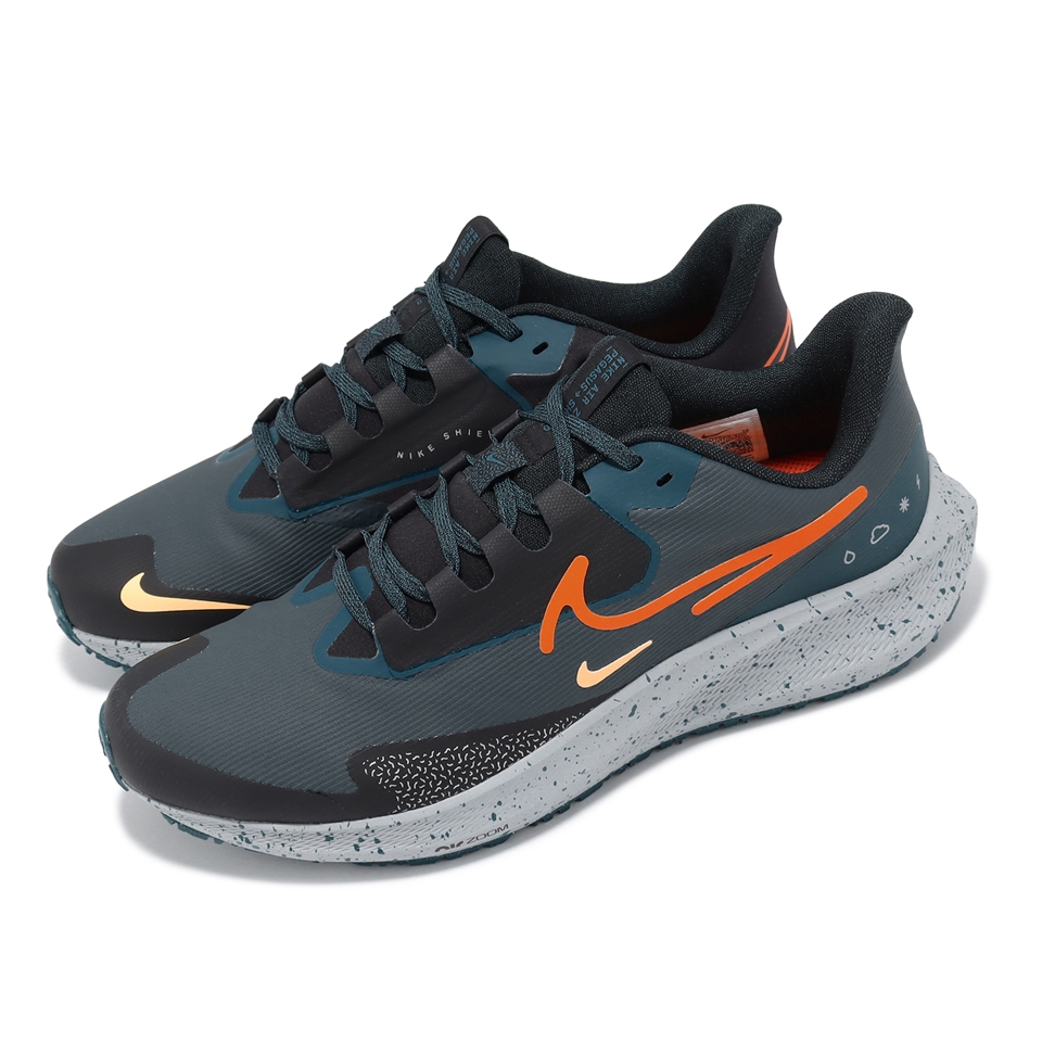 Nike 慢跑鞋Air Zoom Pegasus Shield 綠黑防潑水氣墊運動鞋DO7625-300