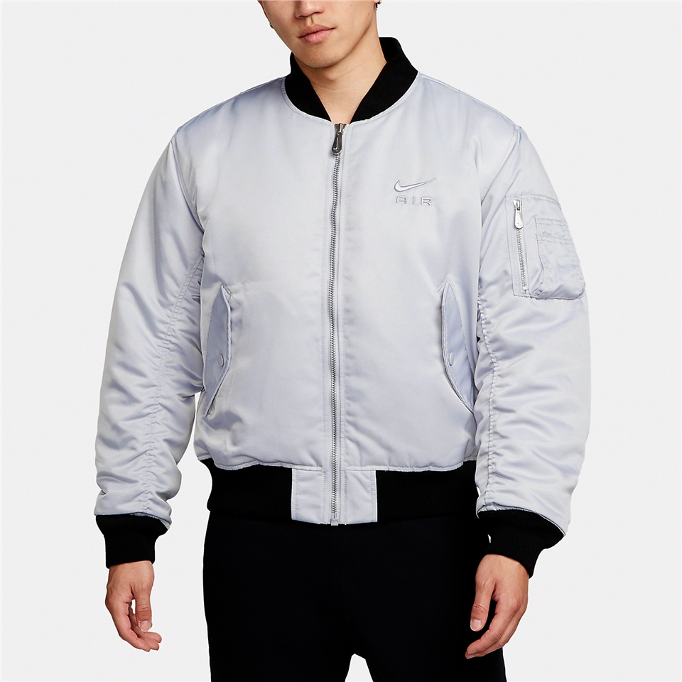 Nike 飛行外套Air Bomber 灰黑男款防潑水梭織面料寬鬆刺繡DV9892-012