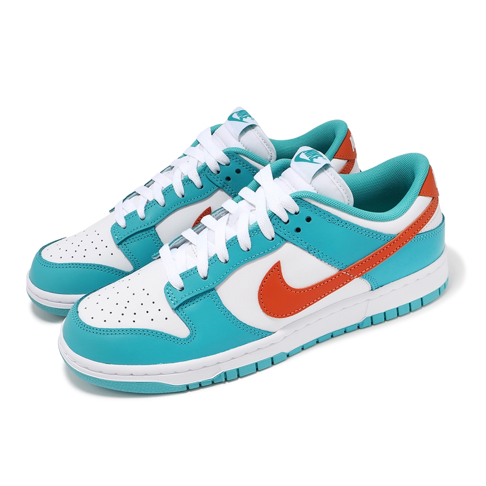 Nike 休閒鞋Dunk Low Retro 邁阿密海豚男鞋湖水綠橘紅低筒DV0833-102