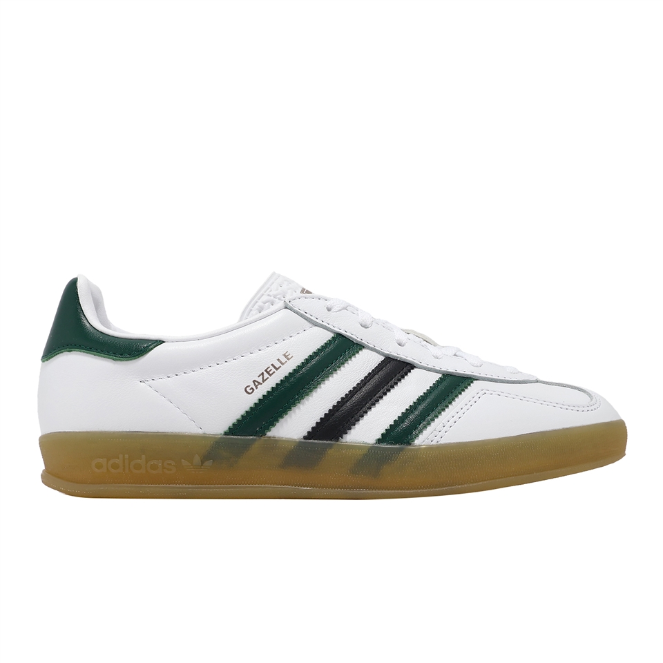 adidas 休閒鞋Gazelle Indoor W 女鞋雲白學院綠膠底小白鞋愛迪達IE2957