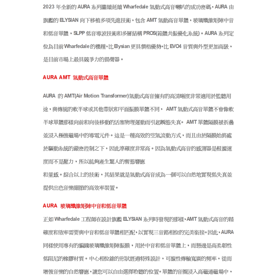 Wharfedale AURA 2 - 詳情8