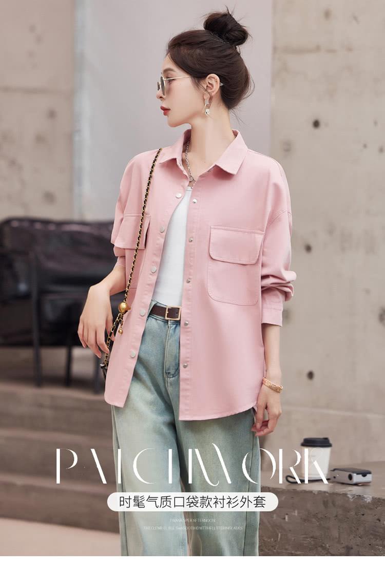时髦气质口袋款衬衫外套 