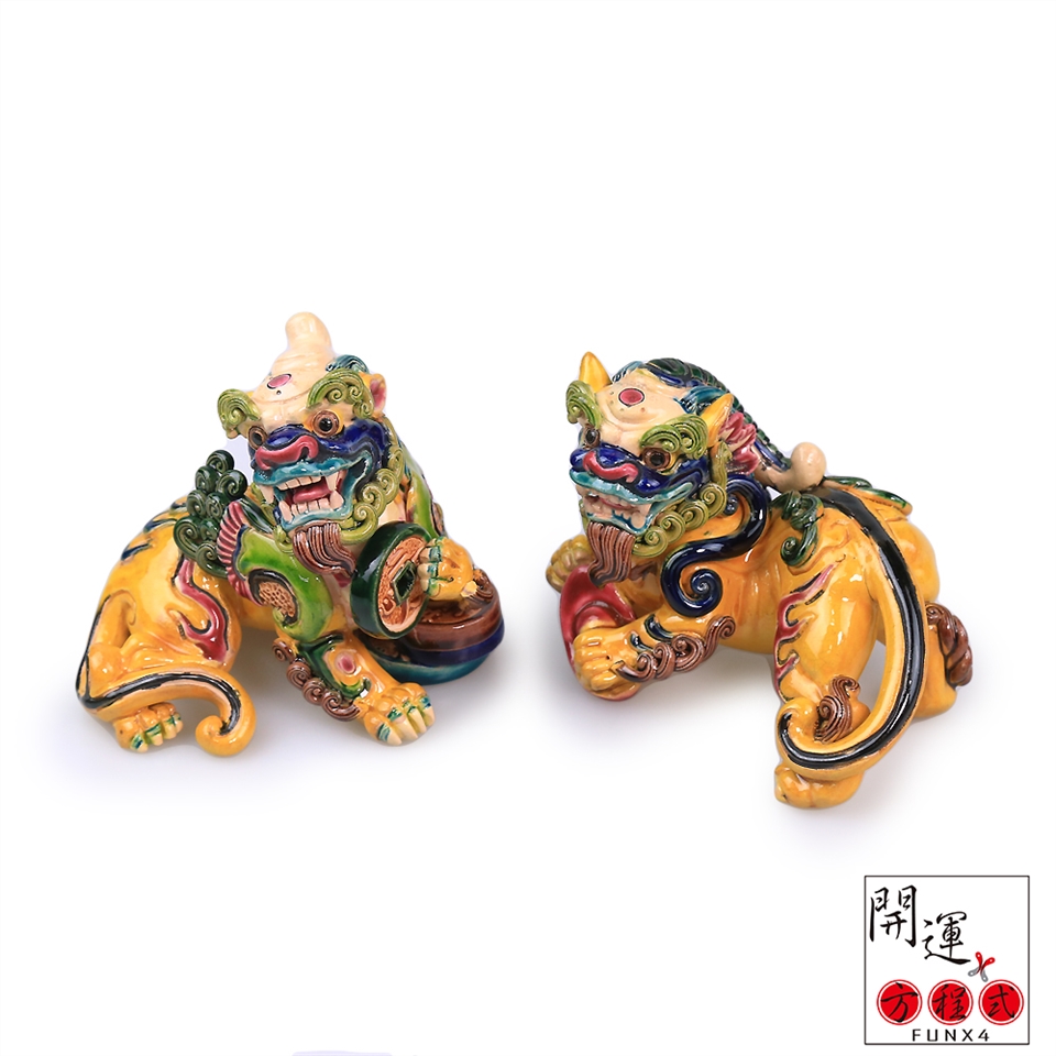 開運方程式-台灣交趾陶辟邪聚財神獸元寶貔貅一對(名師監製NO.889 開運