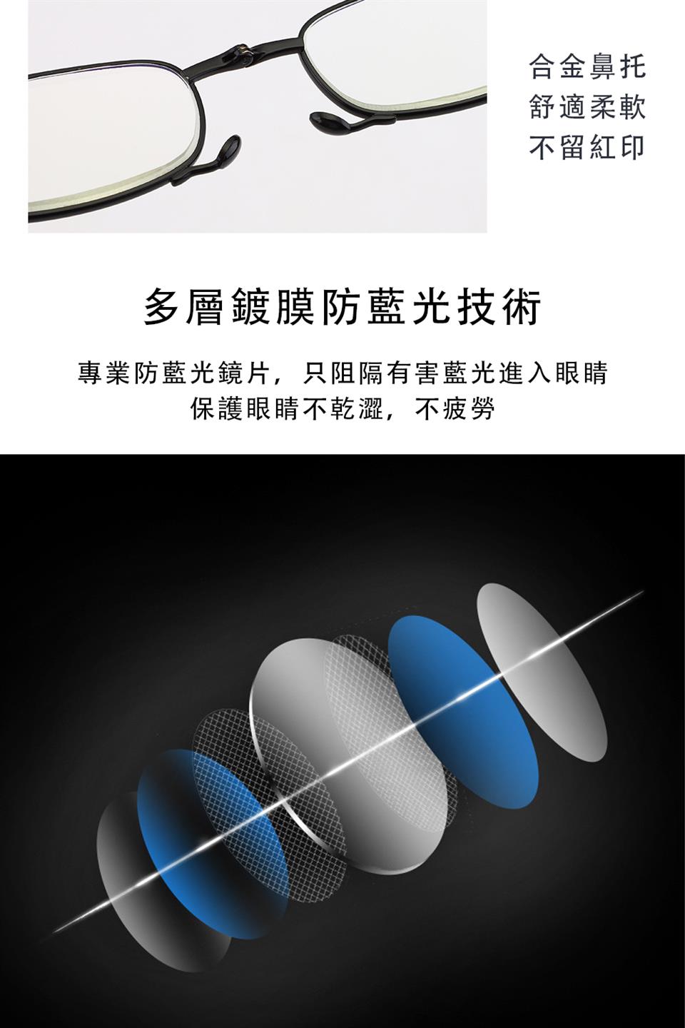 專業防藍光鏡片,只阻隔有害藍光進入眼睛