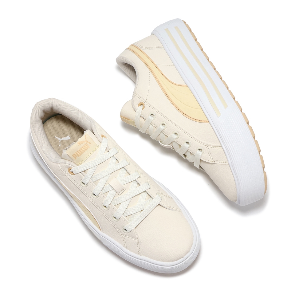 Puma 休閒鞋Kaia 2.0 女鞋米白黃厚底增高百搭39232009|休閒運動