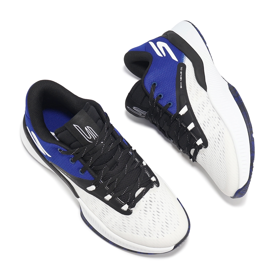 Skechers 籃球鞋SKX NEXUS 男鞋白黑藍輪胎大底緩衝運動鞋253015WBLU|籃球鞋|ETMall東森購物網