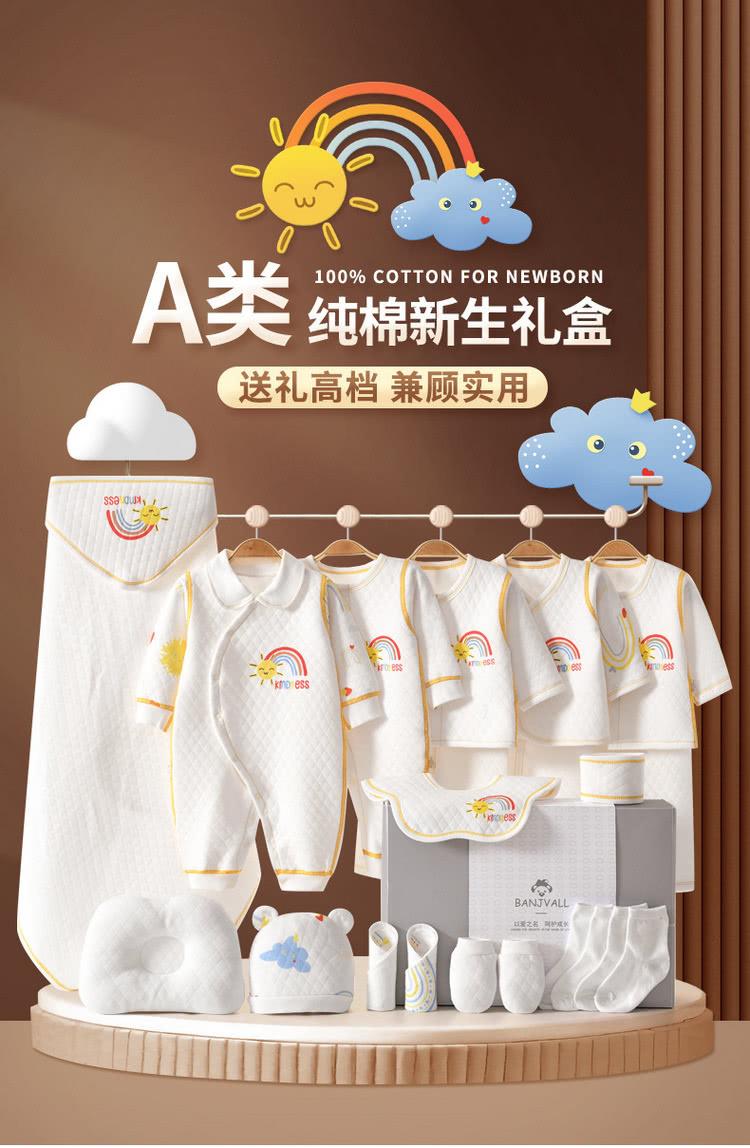 A类 纯棉新生礼盒 送礼高档 兼顾实用 以愛之名,阿护成飯 