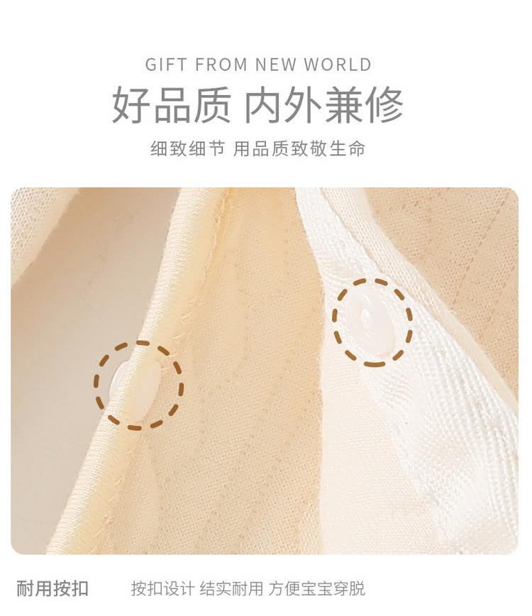 好品质 内外兼修 细致细节 用品质致敬生命 耐用按扣 按扣设计结实耐用 方便宝宝穿脫 