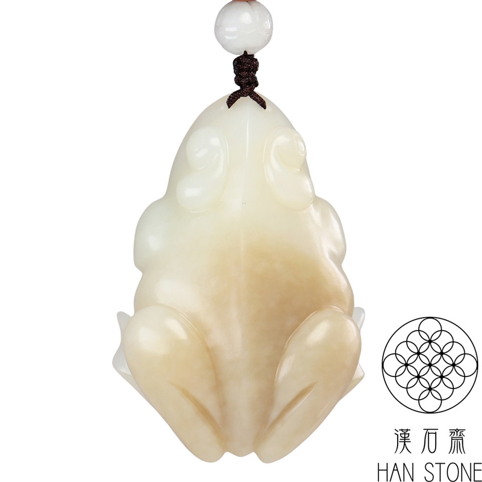 特別出品 和田白玉 蝉手把件 文玩（玉蝉：生命延续的象征-琢艺轩