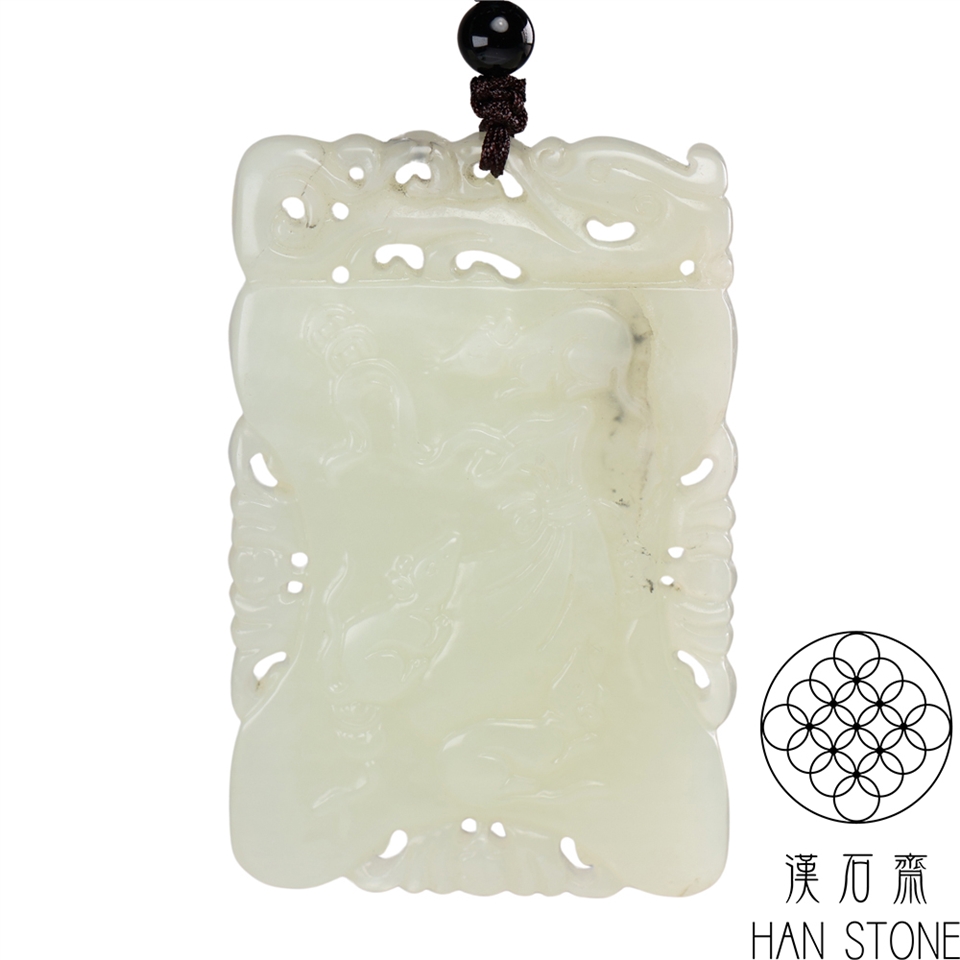 漢石齋】天然和田玉如意錢鼠玉佩吊墜白玉(41*62*8mm)|動物|ETMall東森