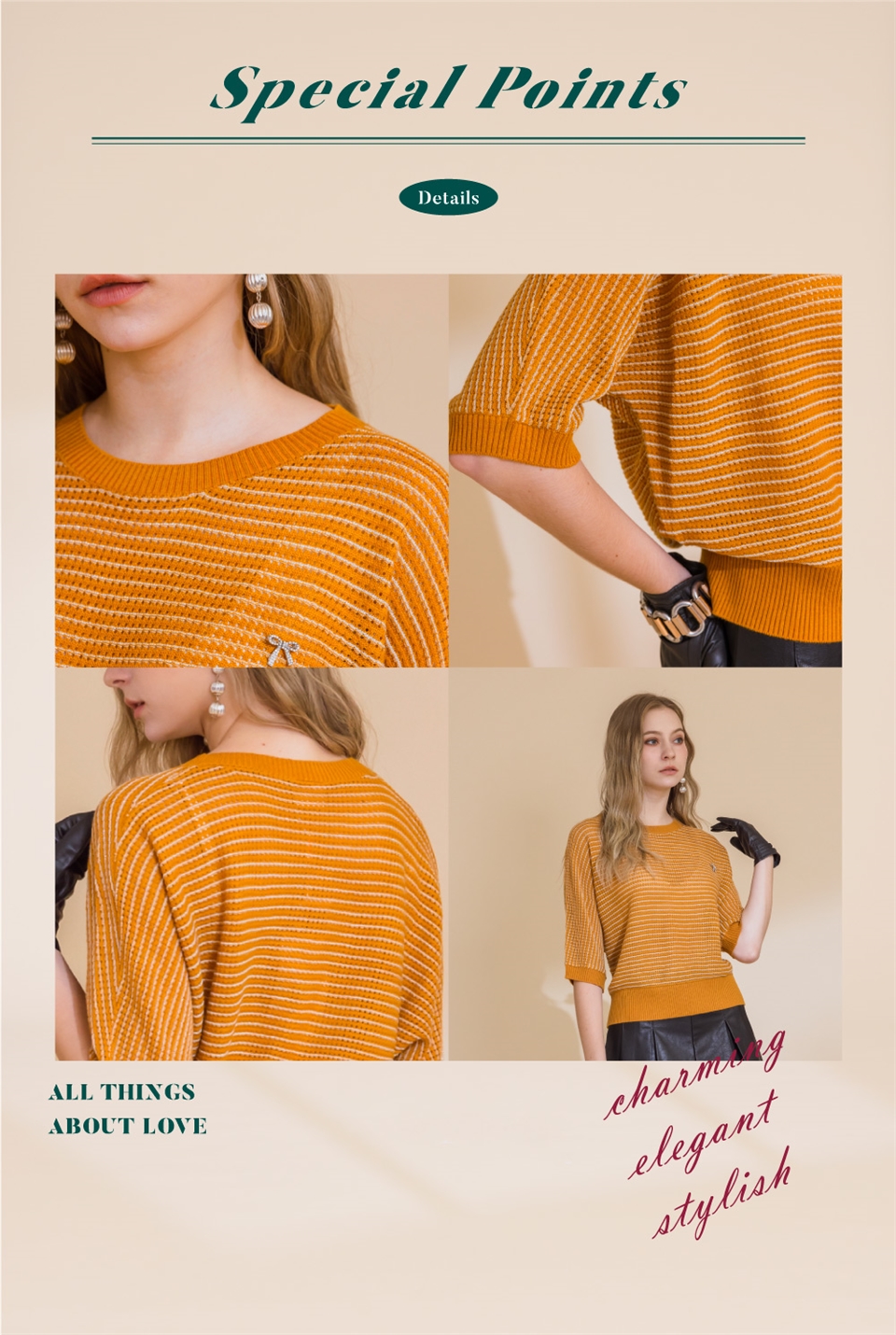 YUTZUYA 優姿雅】細閃柑橘洞洞條紋寬版毛線衣-附亮鑽別針|針織|ETMall東森購物網