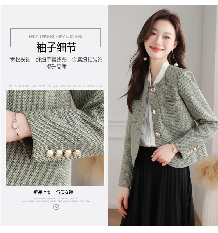 袖子细节 宽松长袖,纤细手臂线条,金属纽扣装饰 提升品质 新品上市,气质女装 
