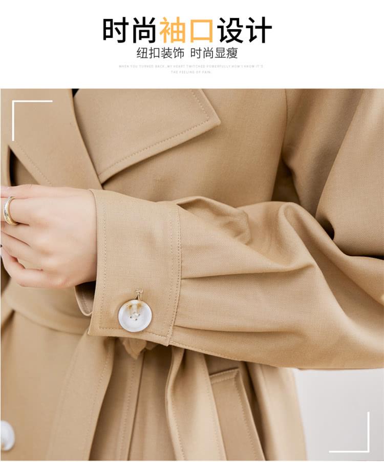 时尚袖口设计 纽扣装饰 时尚显瘦 