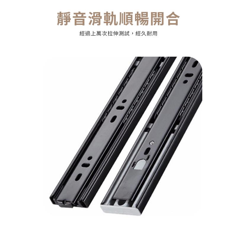靜音滑軌順暢開合 經過上萬次拉伸測試,經久耐用 