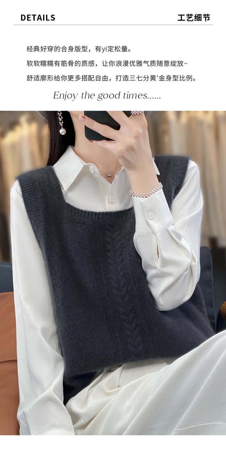 工艺细节 经典好穿的合身版型,有yi定松量。 软软糯糯有筋骨的质感,让你浪漫优雅气质随意绽放 舒适廓形给你更多搭配自由,打造三七分黄金身型比例。 