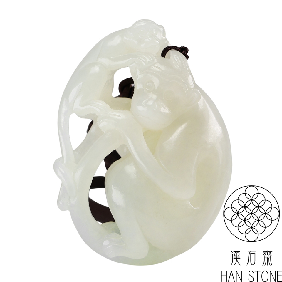 玉彫 淡緑白石 蓮花に瑞鳥文 玉鏡 玉佩 置物 ガラス丸玉 四神 約80mm 風水 四神獣 青龍 白虎 朱雀 玄武