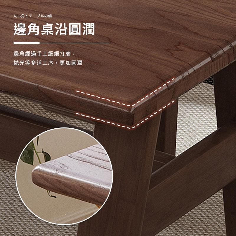 丸角端 邊角桌沿圓潤 邊角經過手工細細打磨, 拋光等多道工序,更加圓潤 