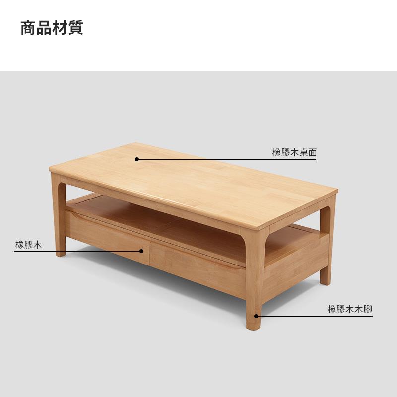 商品材質 橡膠木 橡膠木桌面 橡膠木木腳 