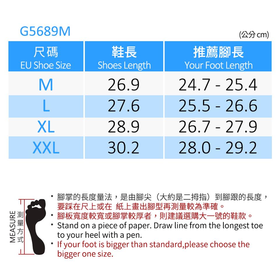腳掌的長度量法,是由腳尖大約是二姆指到腳跟的長度,