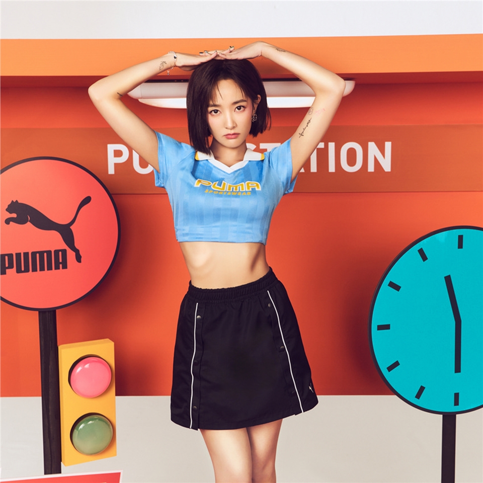 Puma 短版Polo衫 BTG 女款 上衣 藍 黃 復古 王淨著用款 亞版 63172657|短袖|ETMall東森購物網
