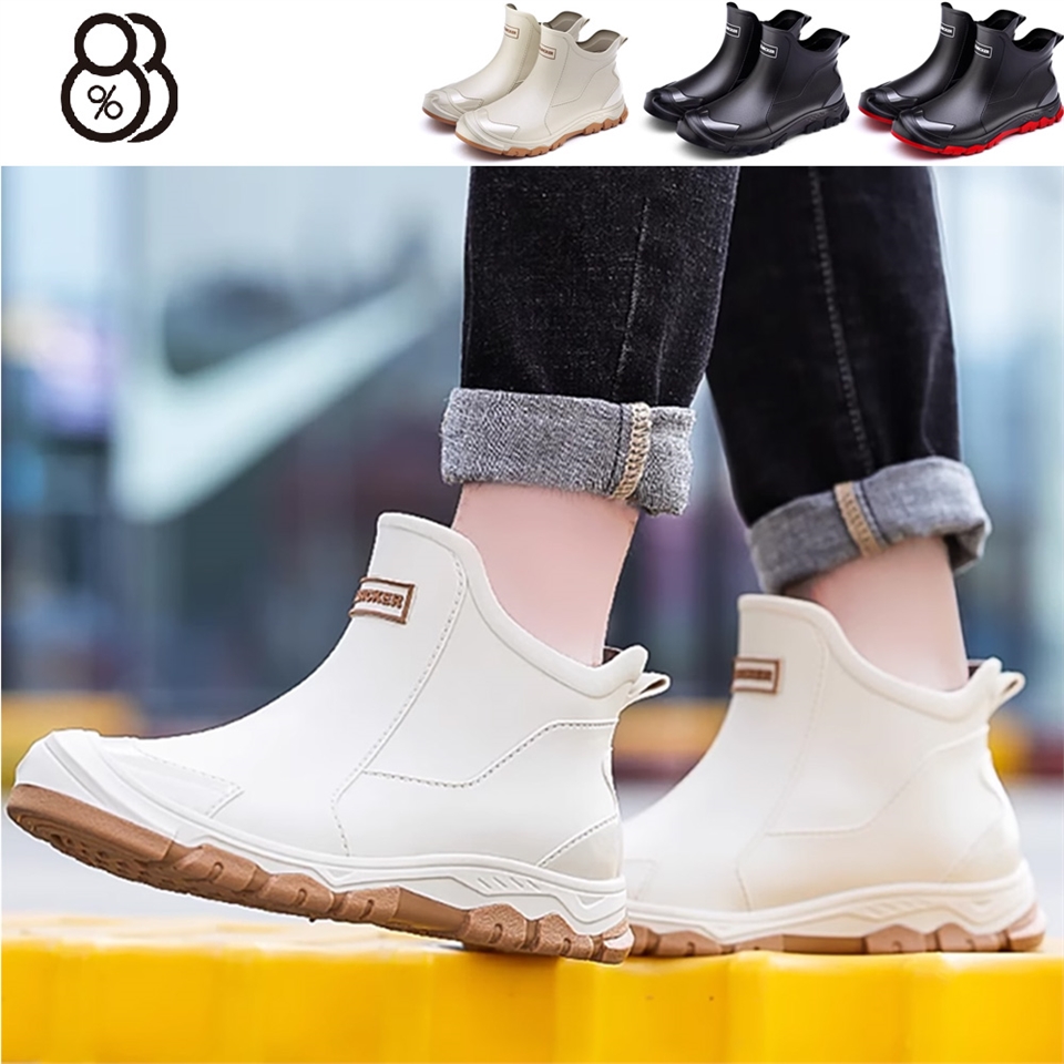 88%】39-48男鞋跟高3cm 短筒雨鞋防水防滑雨靴膠鞋水靴水鞋3色|雨鞋/靴