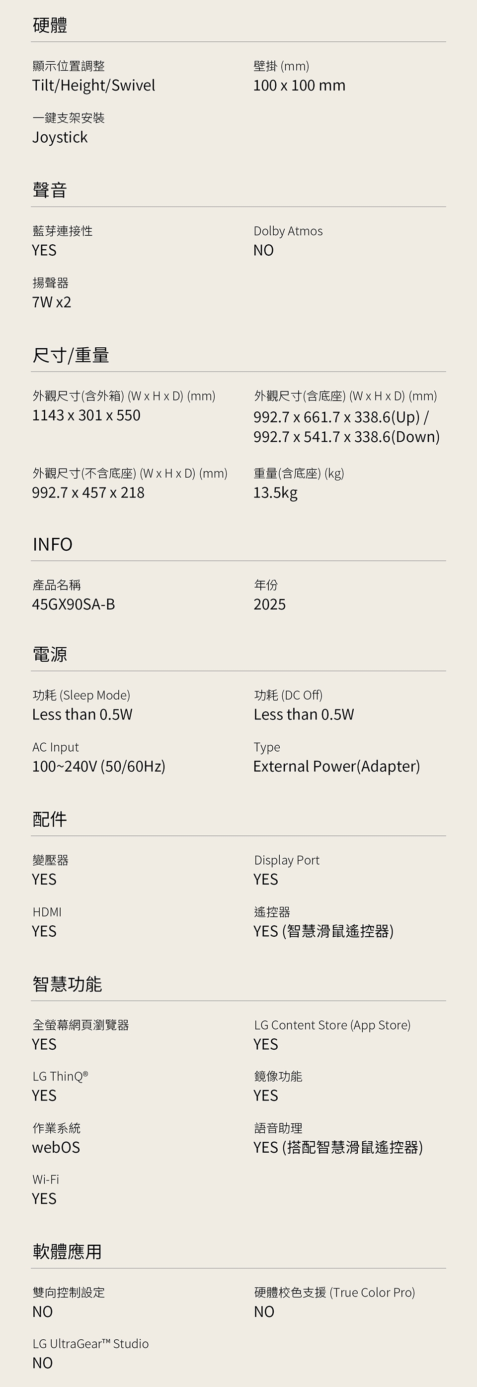 LG樂金 45GX90SA - 詳情4