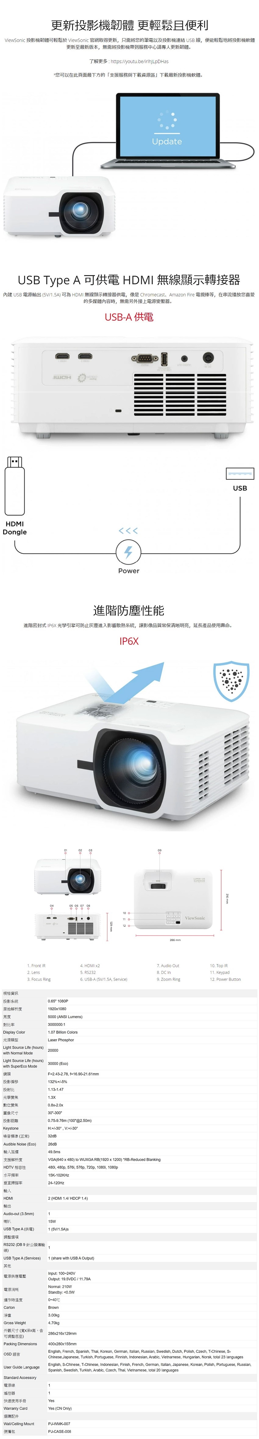 ViewSonic優派 LS740HD - 詳情2