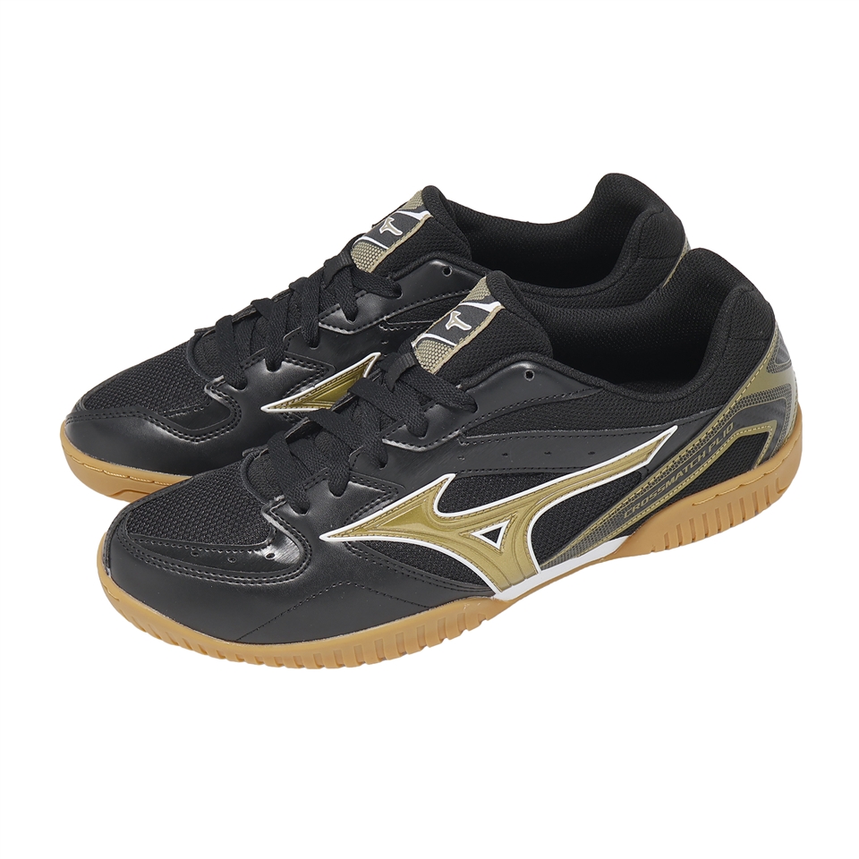 141　まゆみ Mizuno 美津濃桌球鞋Crossmatch Plio RX4 男鞋女鞋黑金運動鞋81GA1830