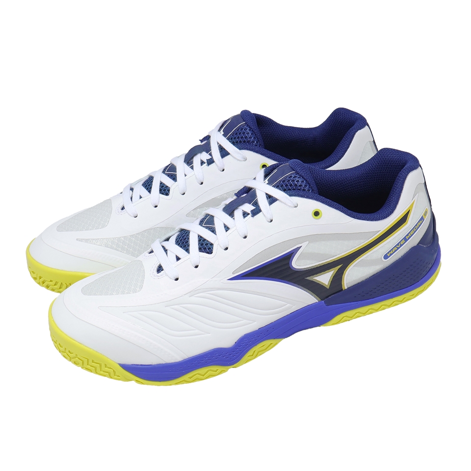 Mizuno 美津濃桌球鞋Wave Medal 8 男鞋白藍支撐抓地室內運動鞋81GA2582