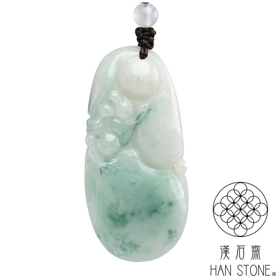漢石齋】天然翡翠A貨如意葫蘆玉佩吊墜飄花種(27*55*6mm)|如意|ETMall
