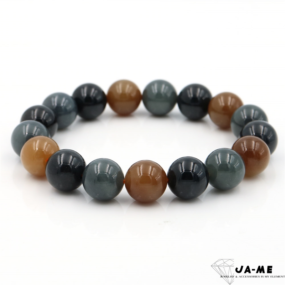 JA-ME】天然和田玉新疆樓蘭三彩手串12mm|手鍊|ETMall東森購物網