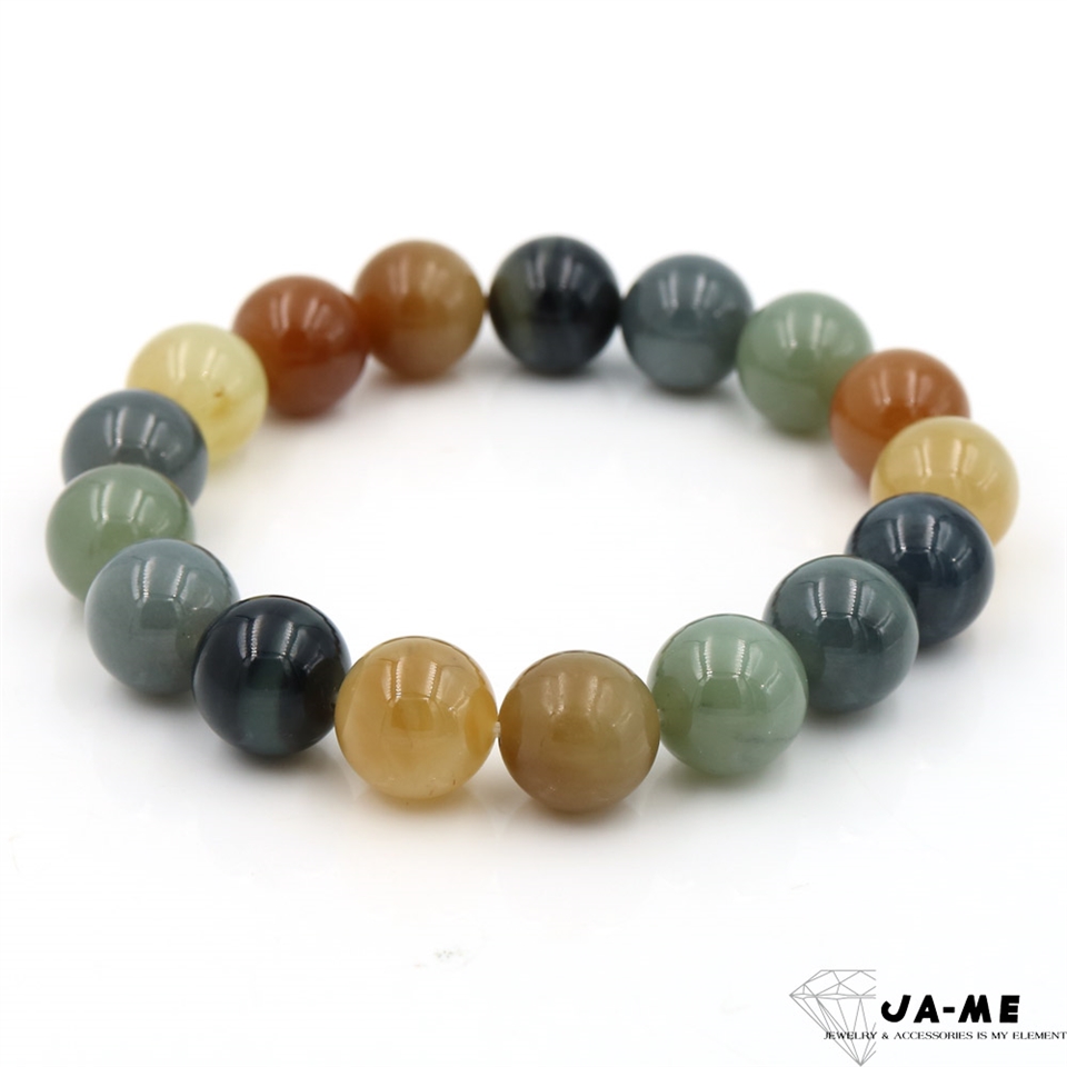 JA-ME】天然和田玉新疆樓蘭三彩手串12mm|手鍊|ETMall東森購物網