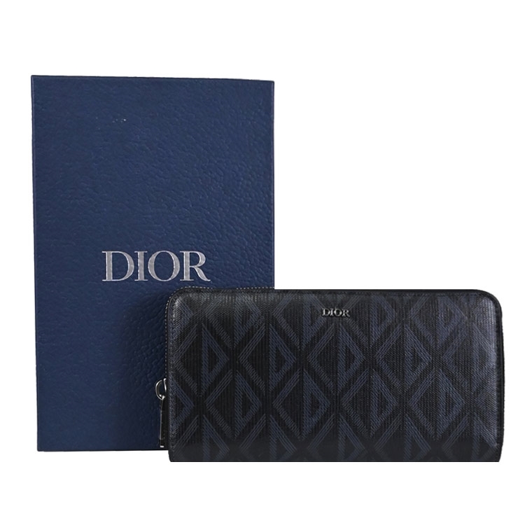 Christian Dior CD Diamond 滿版花紋皮革ㄇ字拉鍊長夾.黑|Dior|ETMall Christian Dior CD Diamond 滿版花紋皮革ㄇ字拉鍊長夾.黑|Dior|ETMall