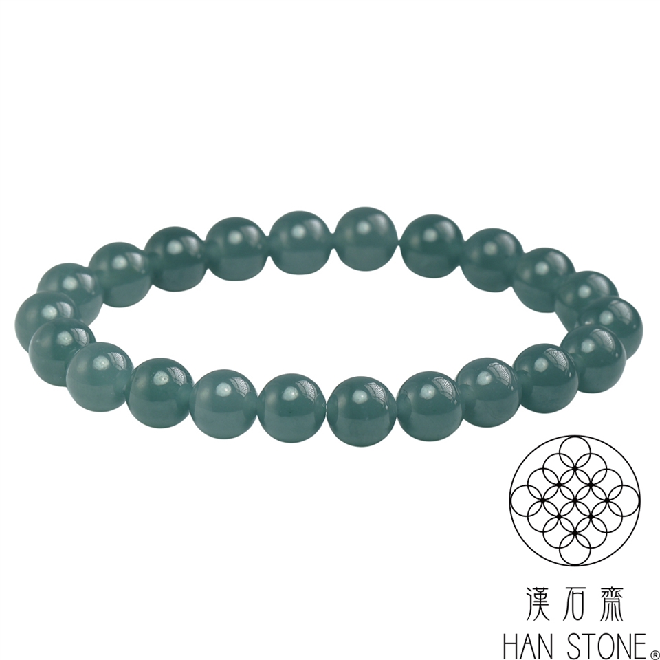漢石齋】天然翡翠A貨手珠手串冰糯種藍水(7.6mm*22pcs) |手鍊|ETMall