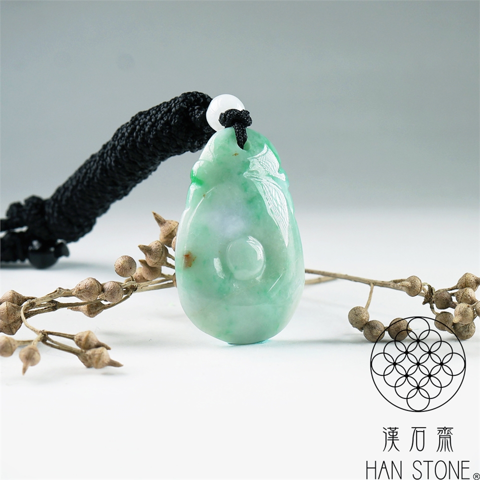 漢石齋】天然翡翠A貨小福貝玉佩吊墜飄花種灑金(21*33*5mm)|福瓜|ETMall