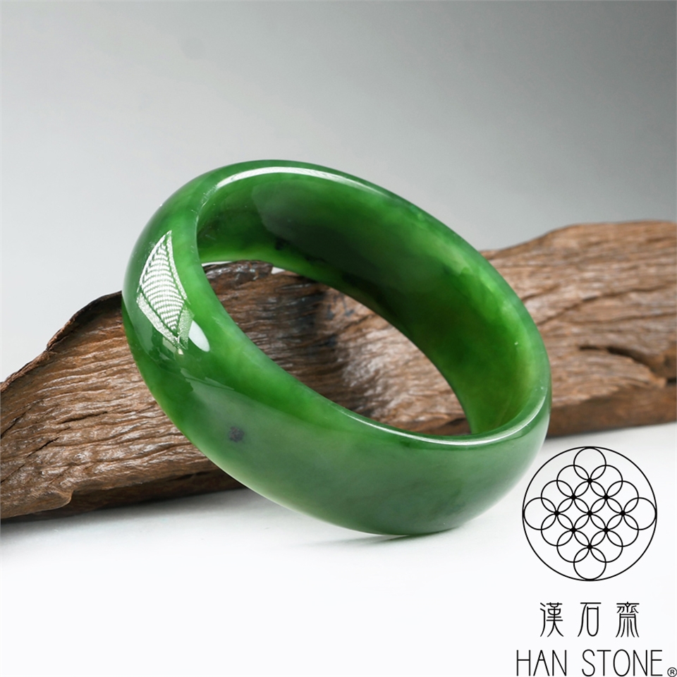 漢石齋】天然和田玉手鐲玉鐲碧玉(手圍16.2/版寬18.7mm)|16-16.9|ETMall