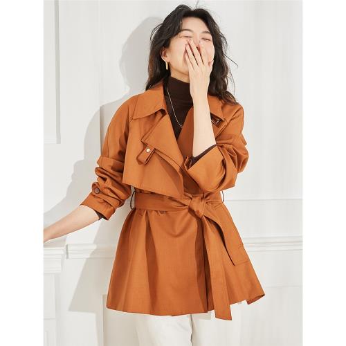 風衣女小個子2026春裝新款收腰顯瘦英倫風設計感休閑短款外套春裝