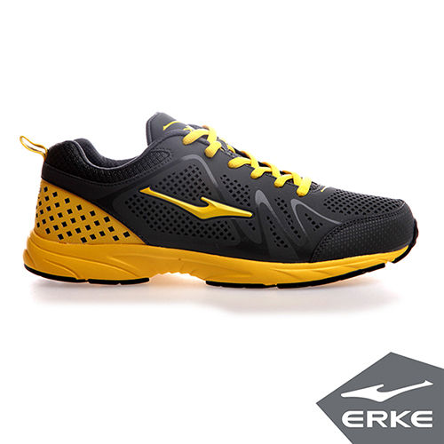 【ERKE爾克】男運動常規慢跑鞋－青銅灰／金黃